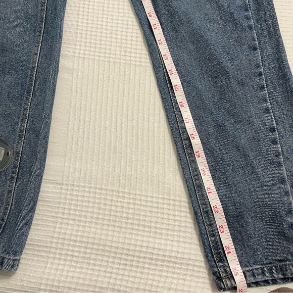 OAK + FORT Barrel Jeans Size Medium High Rise Medium Wash Cotton Blue Denim - Picture 7 of 9